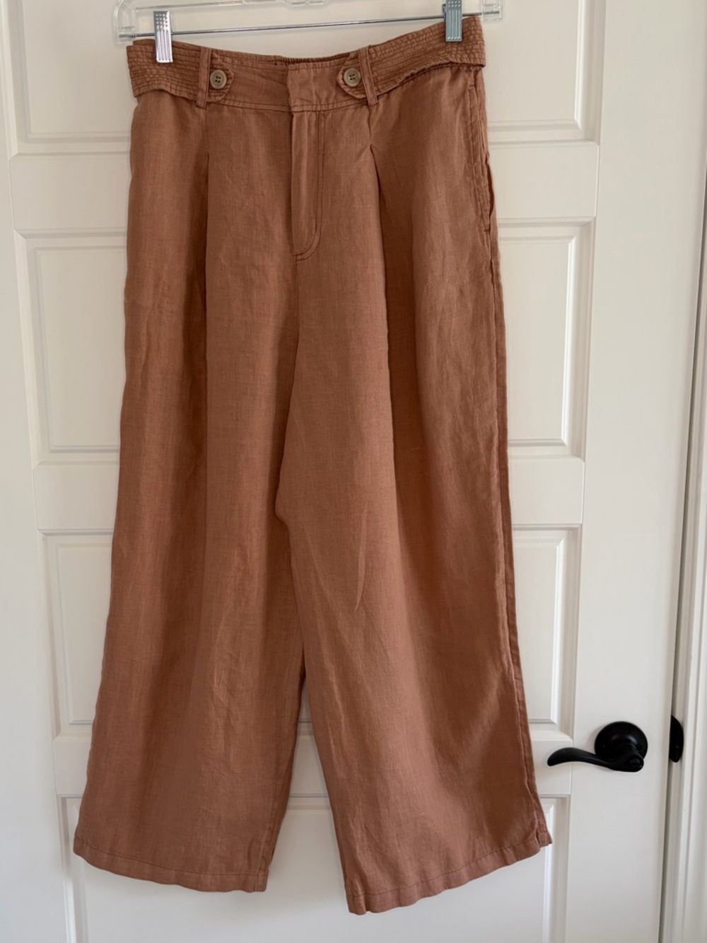 Nicole Miller 100% Linen Wide-leg Pants High-waisted Size 10 Beachy Summer Vaca